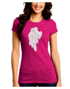 Single Left Angel Wing Design - Couples Juniors Crew Dark T-Shirt-T-Shirts Juniors Tops-TooLoud-Hot-Pink-Juniors Fitted Small-Davson Sales