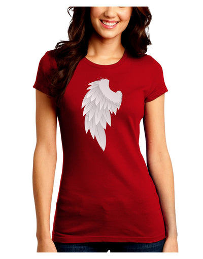 Single Left Angel Wing Design - Couples Juniors Crew Dark T-Shirt-T-Shirts Juniors Tops-TooLoud-Red-Juniors Fitted Small-Davson Sales