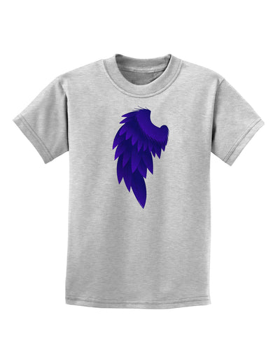 Single Left Dark Angel Wing Design - Couples Childrens T-Shirt-Childrens T-Shirt-TooLoud-AshGray-X-Small-Davson Sales