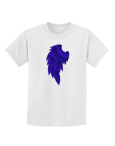 Single Left Dark Angel Wing Design - Couples Childrens T-Shirt