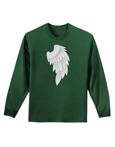 Single Right Angel Wing Design - Couples Adult Long Sleeve Dark T-Shirt-TooLoud-Dark-Green-Small-Davson Sales