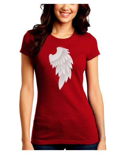 Single Right Angel Wing Design - Couples Juniors Crew Dark T-Shirt-T-Shirts Juniors Tops-TooLoud-Red-Juniors Fitted Small-Davson Sales