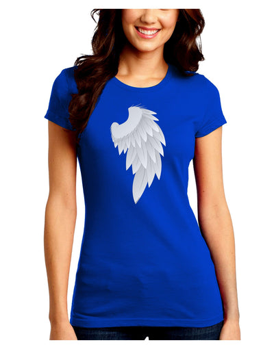 Single Right Angel Wing Design - Couples Juniors Crew Dark T-Shirt-T-Shirts Juniors Tops-TooLoud-Royal-Blue-Juniors Fitted Small-Davson Sales