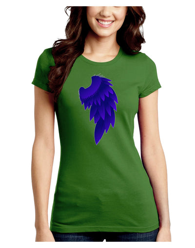 Single Right Dark Angel Wing Design - Couples Juniors Crew Dark T-Shirt-T-Shirts Juniors Tops-TooLoud-Kiwi-Green-Juniors Fitted X-Small-Davson Sales