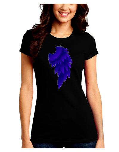 Single Right Dark Angel Wing Design - Couples Juniors Crew Dark T-Shirt-T-Shirts Juniors Tops-TooLoud-Black-Juniors Fitted Small-Davson Sales