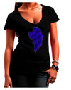 Single Right Dark Angel Wing Design - Couples Juniors V-Neck Dark T-Shirt-Womens V-Neck T-Shirts-TooLoud-Black-Juniors Fitted Small-Davson Sales