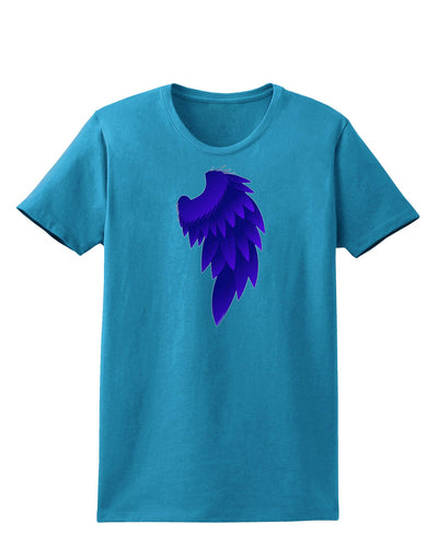 Single Right Dark Angel Wing Design - Couples Womens Dark T-Shirt-Womens T-Shirt-TooLoud-Turquoise-X-Small-Davson Sales