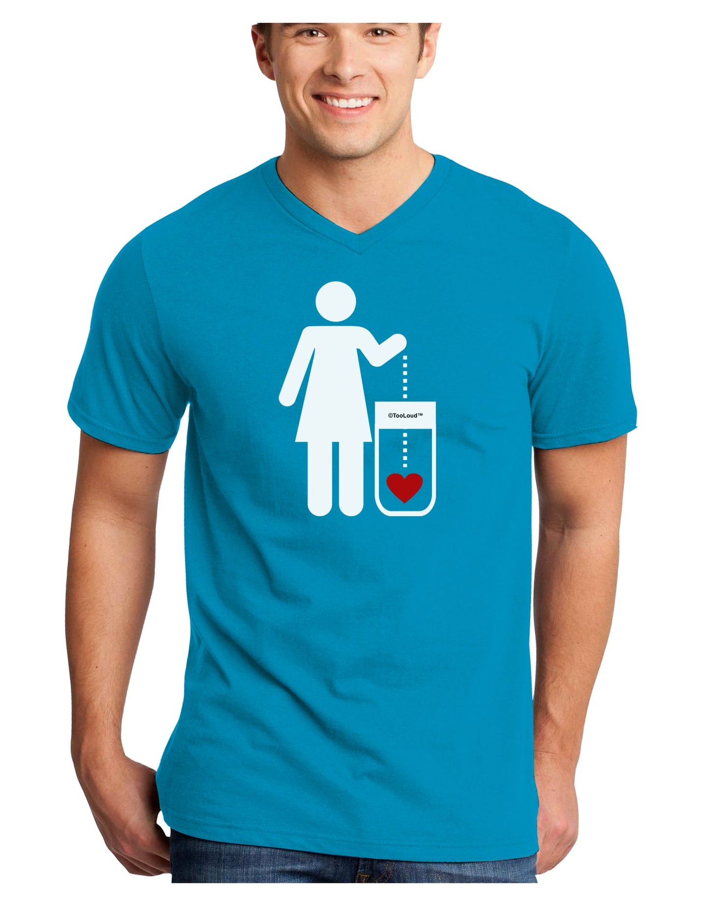 Single and Happy - Single Woman Adult Dark V-Neck T-Shirt by TooLoud-Mens V-Neck T-Shirt-TooLoud-Turquoise-Small-Davson Sales