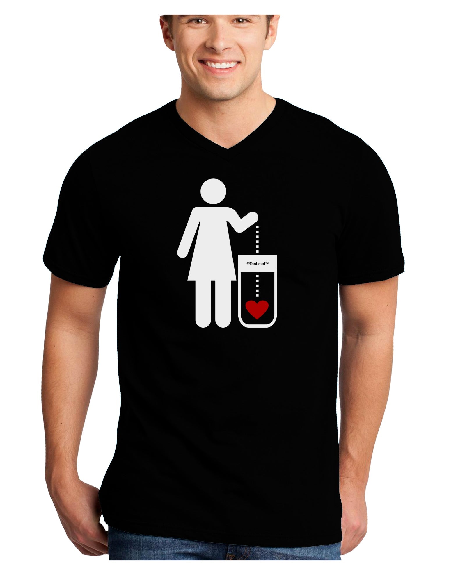 Single and Happy - Single Woman Adult Dark V-Neck T-Shirt by TooLoud-Mens V-Neck T-Shirt-TooLoud-Black-Small-Davson Sales