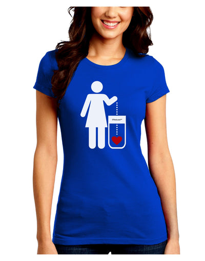 Single and Happy - Single Woman Juniors Crew Dark T-Shirt by TooLoud-T-Shirts Juniors Tops-TooLoud-Royal-Blue-Juniors Fitted Small-Davson Sales