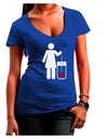 Single and Happy - Single Woman Juniors V-Neck Dark T-Shirt by TooLoud-Womens V-Neck T-Shirts-TooLoud-Royal-Blue-Juniors Fitted Small-Davson Sales