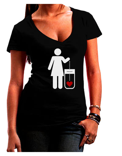 Single and Happy - Single Woman Juniors V-Neck Dark T-Shirt by TooLoud-Womens V-Neck T-Shirts-TooLoud-Black-Juniors Fitted Small-Davson Sales