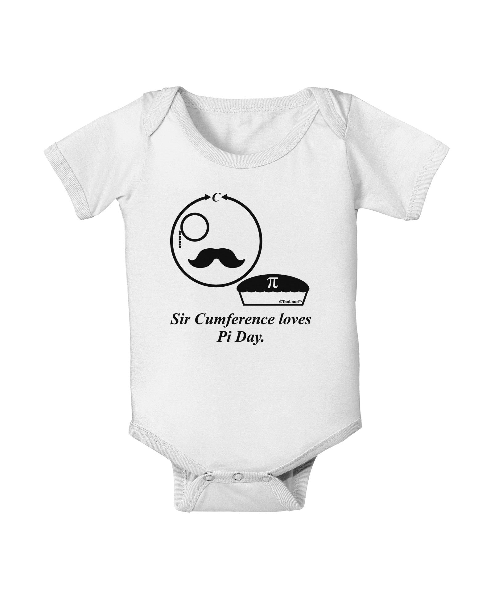 Sir Cumference Loves Pi Day Baby Romper Bodysuit-Baby Romper-TooLoud-White-06-Months-Davson Sales