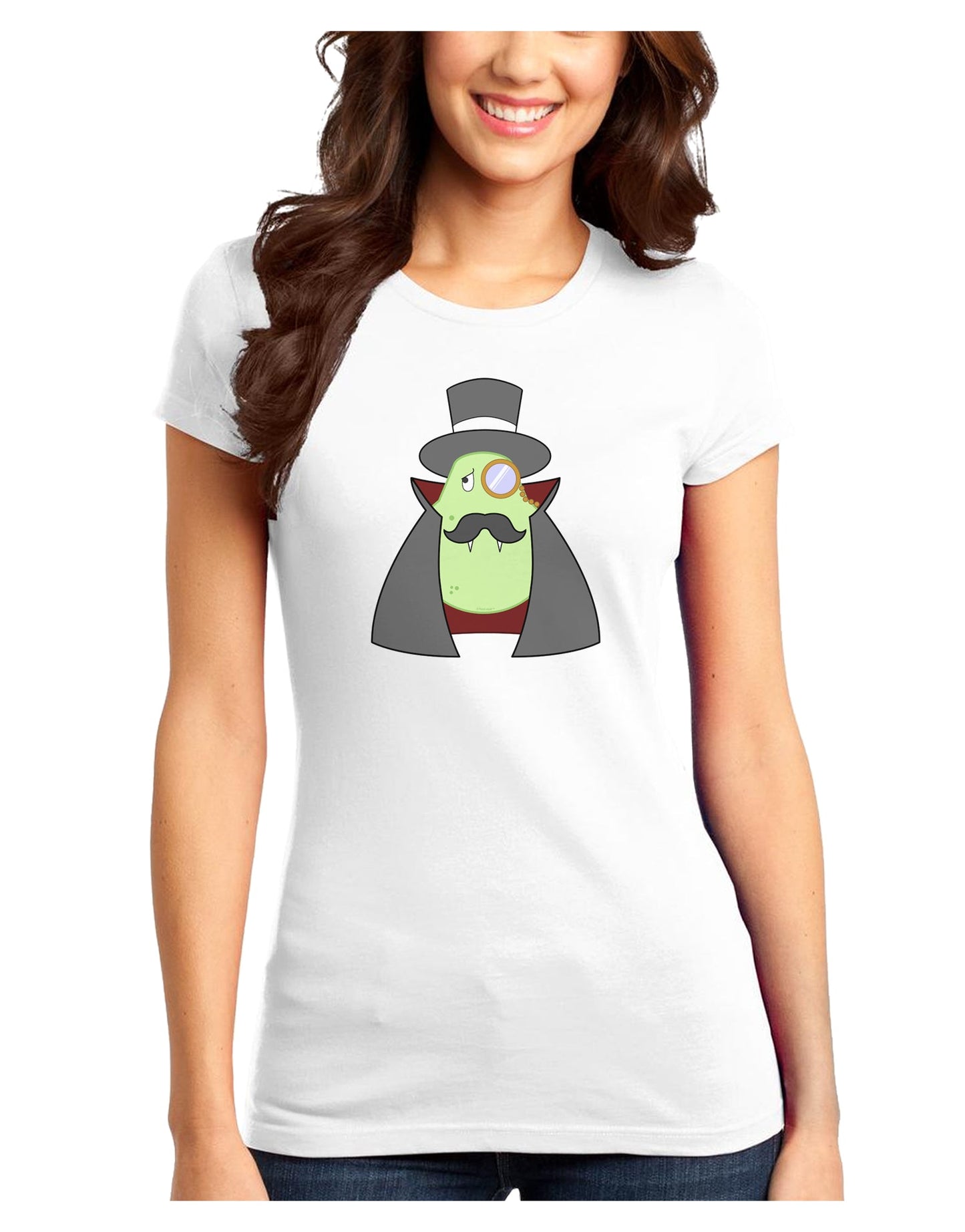 Sir Pearrington Vampire - Cute Fruit Juniors T-Shirt-Womens Juniors T-Shirt-TooLoud-White-Juniors Fitted XS-Davson Sales