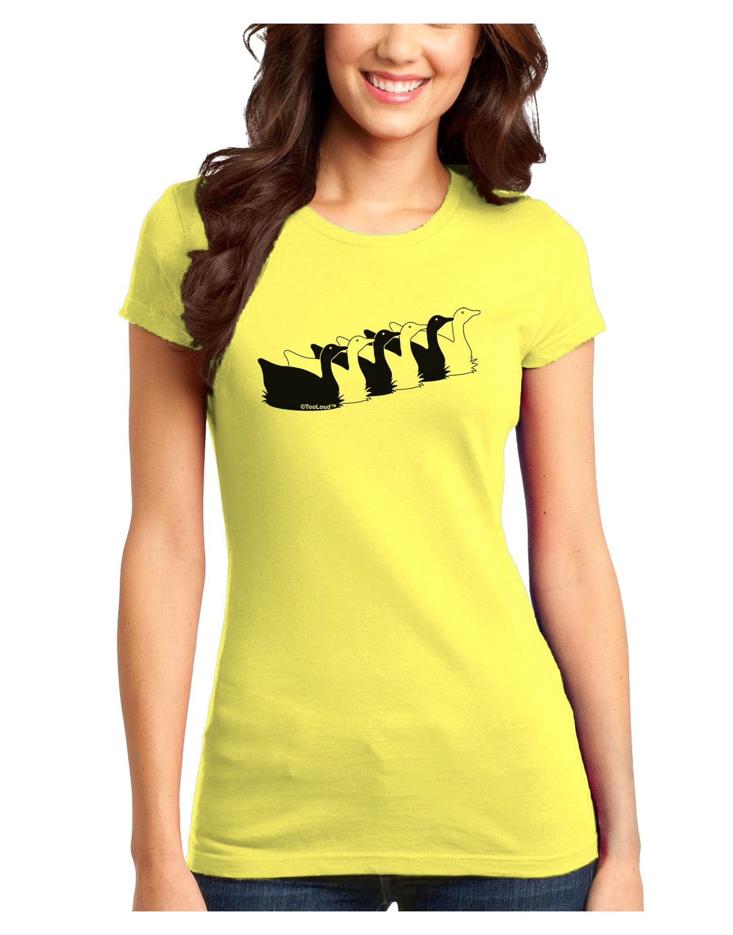 Six Geese A laying Juniors T-Shirt-Womens Juniors T-Shirt-TooLoud-Yellow-Juniors Fitted X-Small-Davson Sales