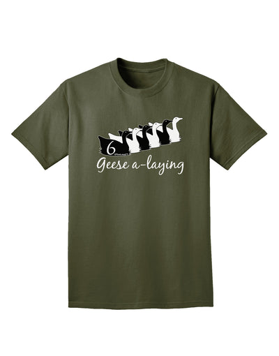 Six Geese A laying Text Adult Dark T-Shirt-Mens T-Shirt-TooLoud-Military-Green-Small-Davson Sales