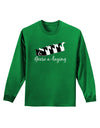 Six Geese A laying Text Adult Long Sleeve Dark T-Shirt-TooLoud-Kelly-Green-Small-Davson Sales