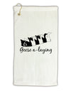 Six Geese A laying Text Micro Terry Gromet Golf Towel 11&#x22;x19-Golf Towel-TooLoud-White-Davson Sales