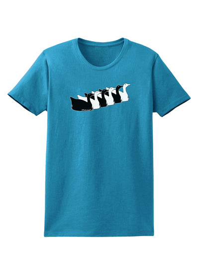 Six Geese A laying Womens Dark T-Shirt-TooLoud-Turquoise-X-Small-Davson Sales