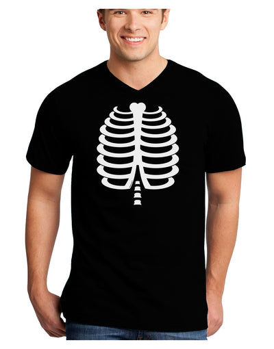 Skeleton Ribcage Halloween Adult Dark V-Neck T-Shirt-TooLoud-Black-Small-Davson Sales