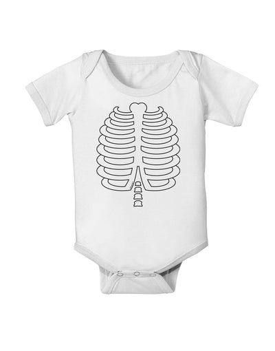 Skeleton Ribcage Halloween Baby Romper Bodysuit-Baby Romper-TooLoud-White-06-Months-Davson Sales