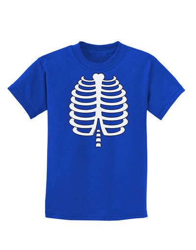 Skeleton Ribcage Halloween Childrens Dark T-Shirt-Childrens T-Shirt-TooLoud-Royal-Blue-X-Small-Davson Sales