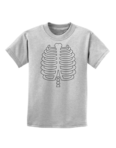 Skeleton Ribcage Halloween Childrens T-Shirt-Childrens T-Shirt-TooLoud-AshGray-X-Small-Davson Sales