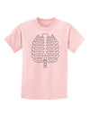 Skeleton Ribcage Halloween Childrens T-Shirt-Childrens T-Shirt-TooLoud-PalePink-X-Small-Davson Sales