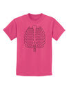 Skeleton Ribcage Halloween Childrens T-Shirt-Childrens T-Shirt-TooLoud-Sangria-X-Small-Davson Sales