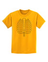 Skeleton Ribcage Halloween Childrens T-Shirt-Childrens T-Shirt-TooLoud-Gold-X-Small-Davson Sales