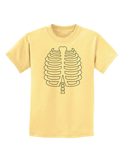 Skeleton Ribcage Halloween Childrens T-Shirt-Childrens T-Shirt-TooLoud-Daffodil-Yellow-X-Small-Davson Sales