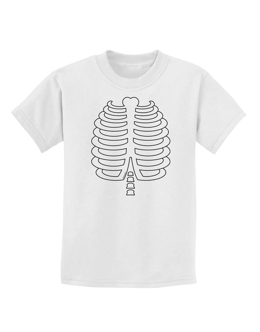 Skeleton Ribcage Halloween Childrens T-Shirt-Childrens T-Shirt-TooLoud-White-X-Small-Davson Sales