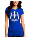 Skeleton Ribcage Halloween Juniors Crew Dark T-Shirt-T-Shirts Juniors Tops-TooLoud-Royal-Blue-Juniors Fitted Small-Davson Sales