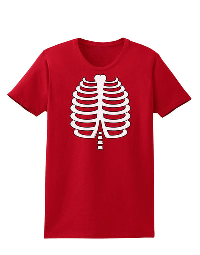 Skeleton Ribcage Halloween Womens Dark T-Shirt-TooLoud-Red-X-Small-Davson Sales