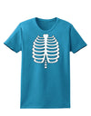 Skeleton Ribcage Halloween Womens Dark T-Shirt-TooLoud-Turquoise-X-Small-Davson Sales