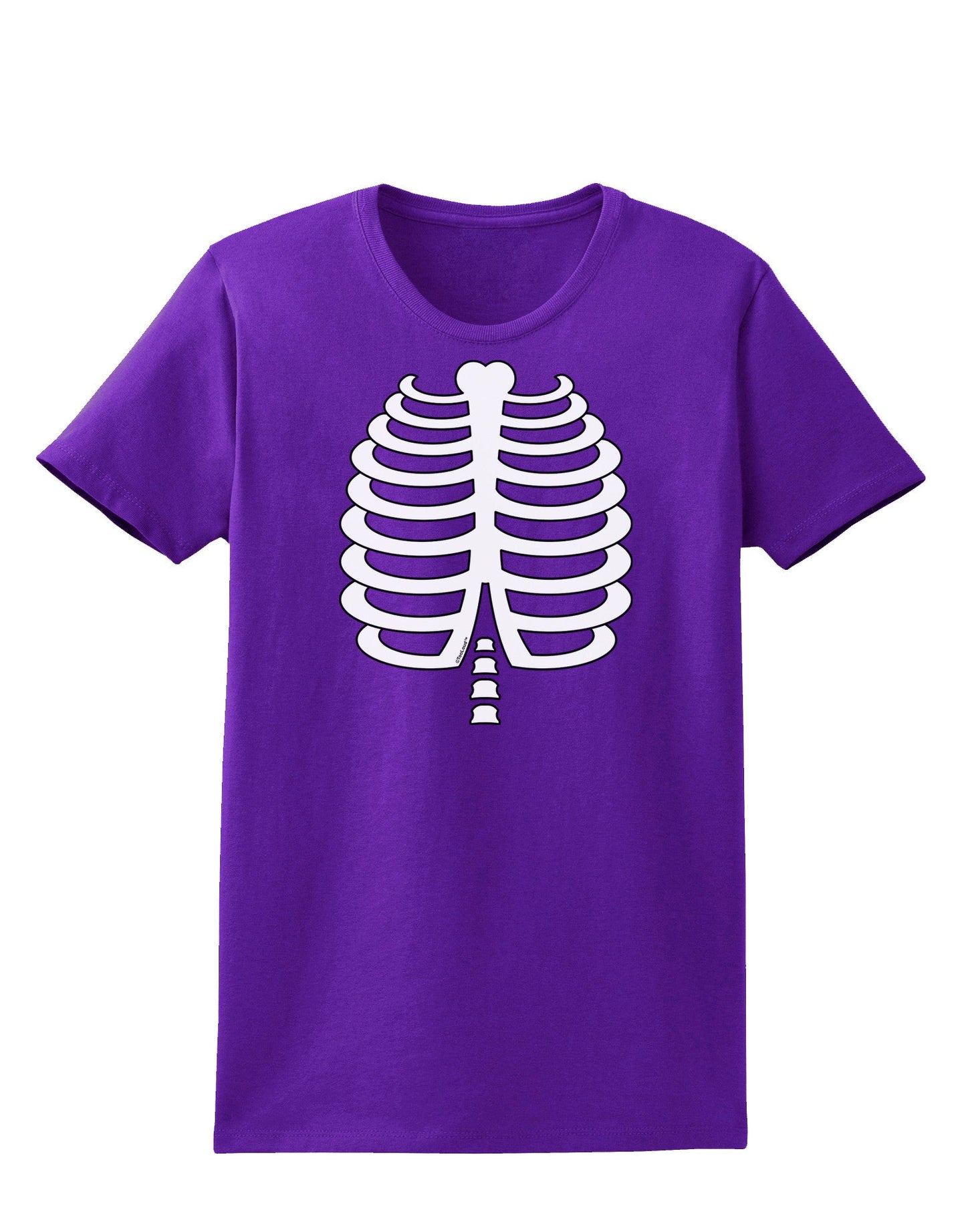 Skeleton Ribcage Halloween Womens Dark T-Shirt-TooLoud-Purple-X-Small-Davson Sales