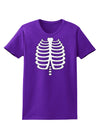 Skeleton Ribcage Halloween Womens Dark T-Shirt-TooLoud-Purple-X-Small-Davson Sales