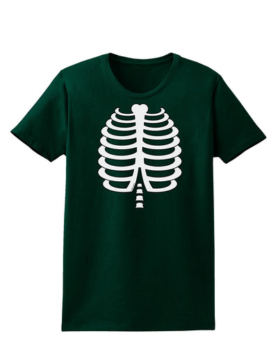 Skeleton Ribcage Halloween Womens Dark T-Shirt-TooLoud-Forest-Green-Small-Davson Sales