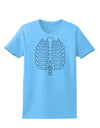 Skeleton Ribcage Halloween Womens T-Shirt-Womens T-Shirt-TooLoud-Aquatic-Blue-X-Small-Davson Sales