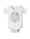 Skeleton Ribcage with Pink Heart Halloween Baby Romper Bodysuit-Baby Romper-TooLoud-White-06-Months-Davson Sales