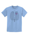 Skeleton Ribcage with Pink Heart Halloween Childrens T-Shirt-Childrens T-Shirt-TooLoud-Light-Blue-X-Small-Davson Sales