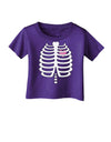 Skeleton Ribcage with Pink Heart Halloween Infant T-Shirt Dark-Infant T-Shirt-TooLoud-Purple-06-Months-Davson Sales