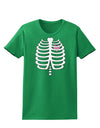 Skeleton Ribcage with Pink Heart Halloween Womens Dark T-Shirt-TooLoud-Kelly-Green-X-Small-Davson Sales