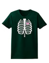 Skeleton Ribcage with Pink Heart Halloween Womens Dark T-Shirt-TooLoud-Forest-Green-Small-Davson Sales