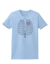 Skeleton Ribcage with Pink Heart Halloween Womens T-Shirt-Womens T-Shirt-TooLoud-Light-Blue-X-Small-Davson Sales