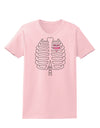 Skeleton Ribcage with Pink Heart Halloween Womens T-Shirt-Womens T-Shirt-TooLoud-PalePink-X-Small-Davson Sales