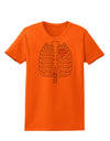 Skeleton Ribcage with Pink Heart Halloween Womens T-Shirt-Womens T-Shirt-TooLoud-Orange-X-Small-Davson Sales