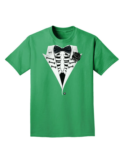 Skeleton Tuxedo Halloween Adult Dark T-Shirt-Mens T-Shirt-TooLoud-Kelly-Green-Small-Davson Sales