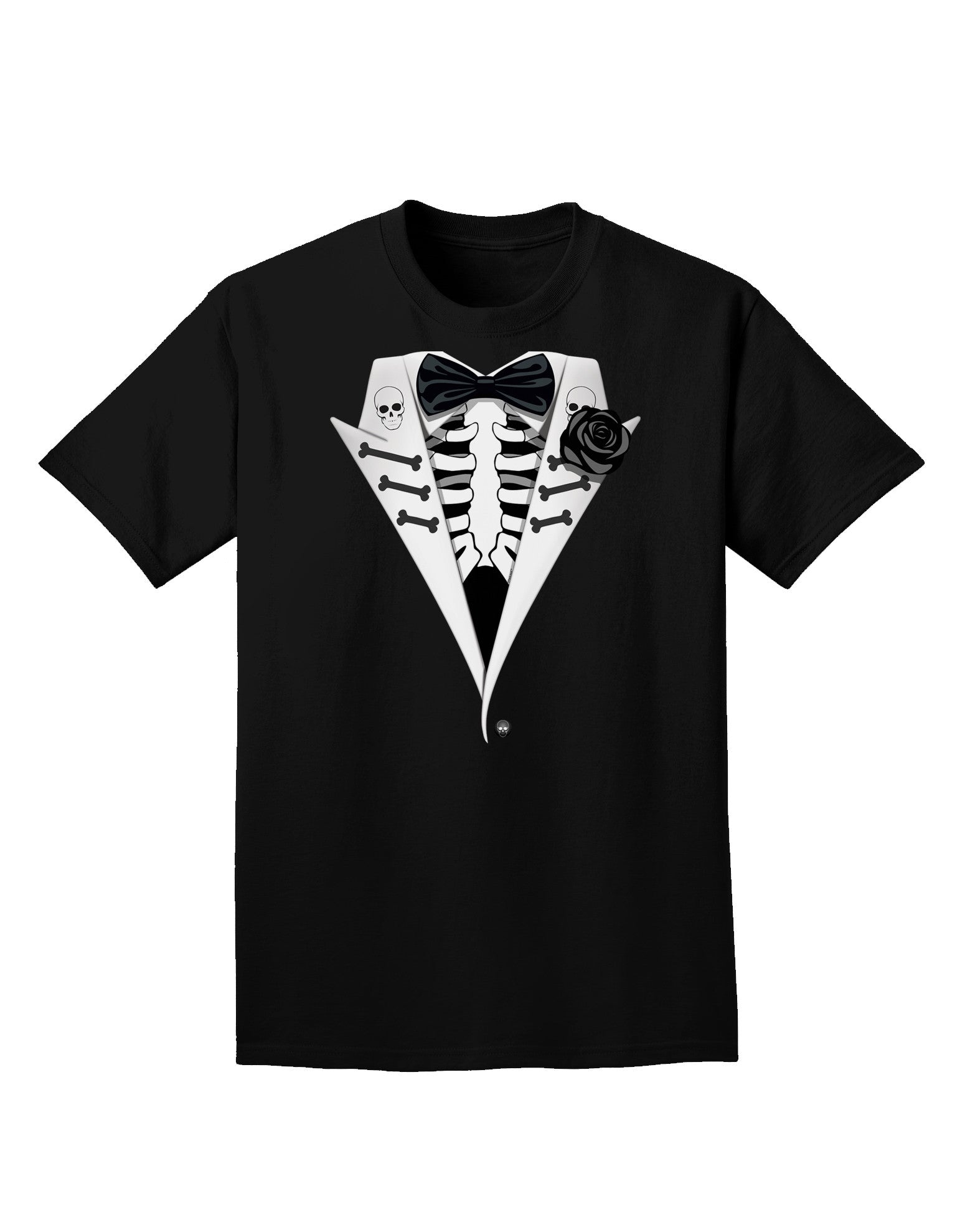 Skeleton Tuxedo Halloween Adult Dark T-Shirt-Mens T-Shirt-TooLoud-Black-Small-Davson Sales