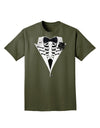 Skeleton Tuxedo Halloween Adult Dark T-Shirt-Mens T-Shirt-TooLoud-Military-Green-Small-Davson Sales